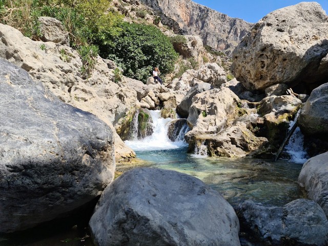 Kourtaliotiko Gorge Waterfall in Crete